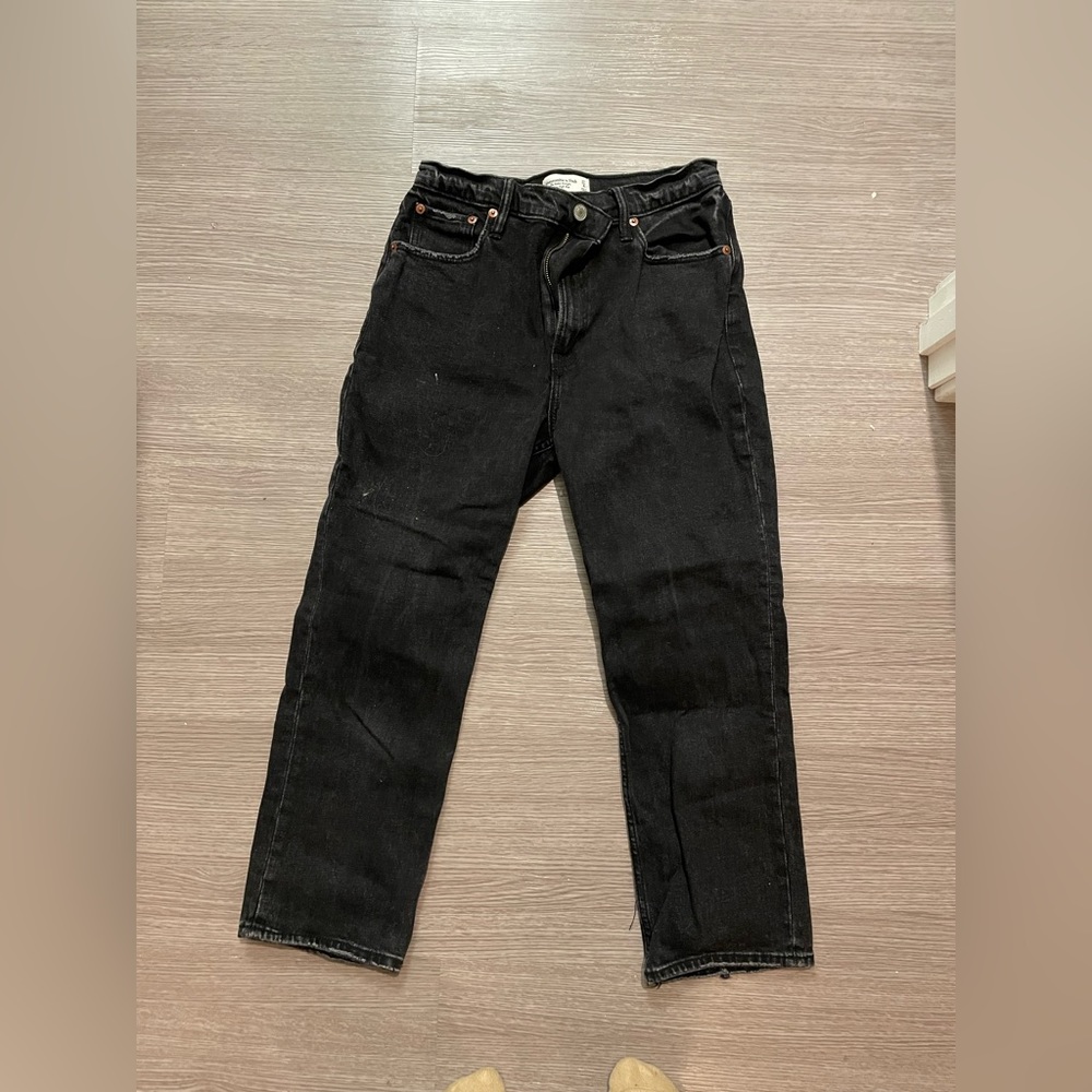 Ankle straight ultra high rise jeans